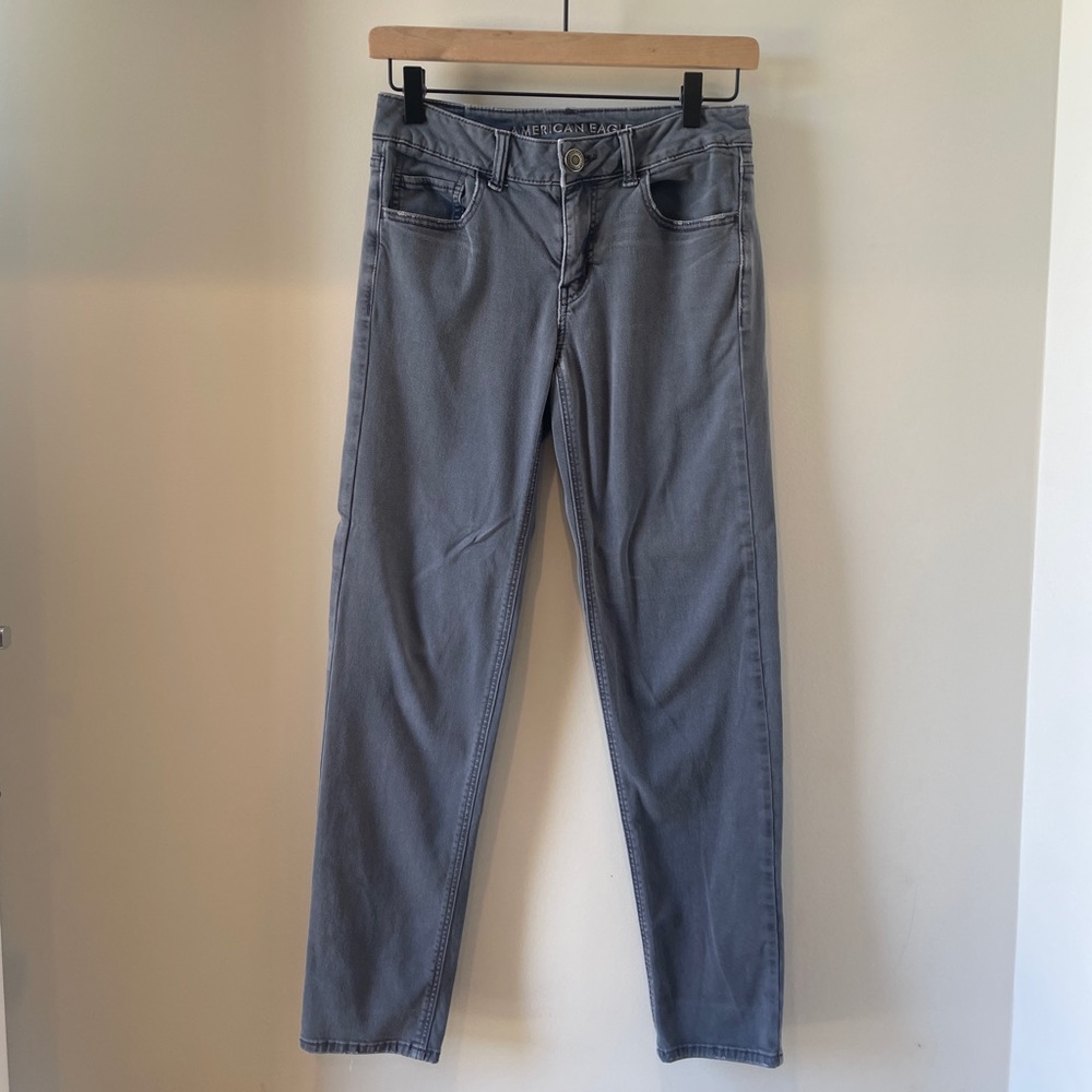 American Eagle Soft Gray Pants Jeans 0 Regular Skinny Uniform